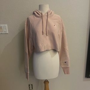 Champion Pink Cropped Hoodie